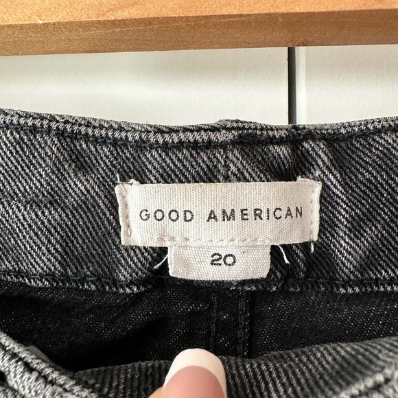 Good American Jeans Plus Size 90s Straight Crossover High Waist Black (Size 20) - Picture 7 of 11